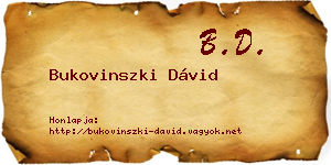 Bukovinszki Dávid névjegykártya
