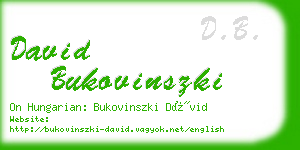 david bukovinszki business card